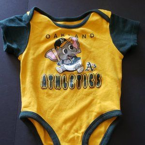Oakland Athletics A’s MLB Baseball Majestic Baby Kids Onsie Jersey12 Months